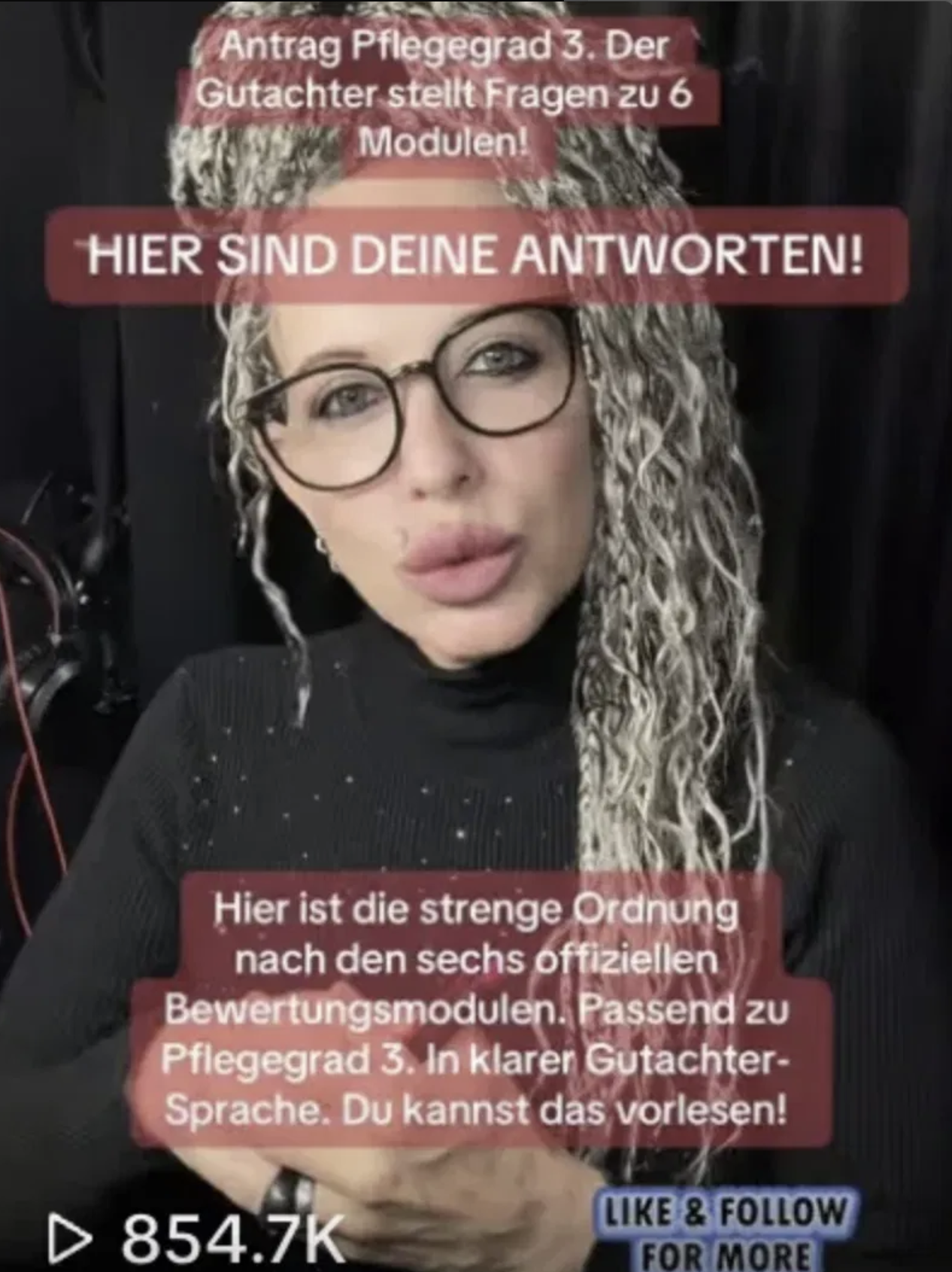 TikTok Video mit 854,7k Views
